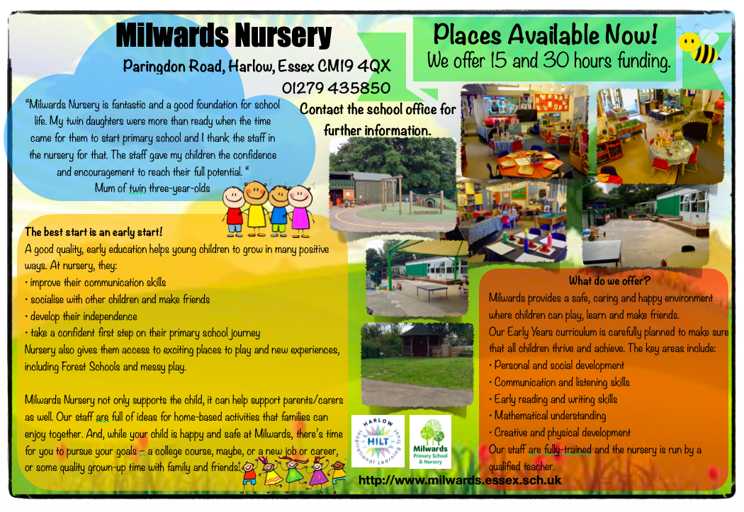 Nursery and Reception places currently available.